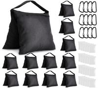 Paquete de 12 bolsas de arena para soporte ligero, soporte de video, alforjas resistentes para soporte de telón de fondo, trípode de fotos, toldo al aire libre, tienda de campaña emergente, base de