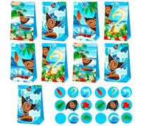 Paquete de 12 bolsas de golosinas hawaii bolsas de regalo para la fiesta del océano suministros de fiesta para hawaii