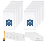 Paquete de 12 bolsas de polvo GN 3D de repuesto para aspiradora Miele Hoover GN para Classic C1 Complete C2 Complete C3, S2 S5 S8 S400 Series con 4 protectores de motor y 4 filtros de escape