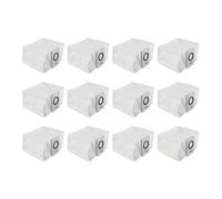 Paquete de 12 bolsas de polvo para Deebot para T20, para X1, para Turbo, repuestos de estación de vaciado automático y sacos de limpieza de recogida de pelo de mascotas (1 bolsa de polvo blanca)