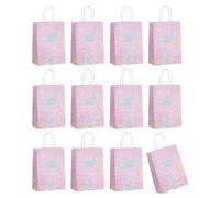 Paquete de 12 bolsas de regalo coloridas para bodas y vacaciones, bolsa de galletas de caramelos, suministros de fiesta para niños, suministros de planificación de eventos, fiesta