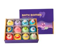 Paquete de 12 bombas de baño para niños con juguetes en su interior set de bombas de baño sorpresa de 60 g con lindas figuras de animales del zodiaco para una divertida hora de la ducha para niños