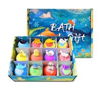 Paquete de 12 bombas de baño para niños con juguetes sorpresa dentro del océano Bomba de baño temática con juguetes ocultos de criaturas marinas perfumados naturales para niñas y niños Diversión en l