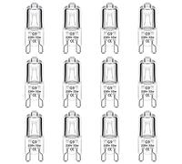 Paquete de 12 Bombilla Halógena G9 33W 230V, Regulable 2700K Blanco Cálido, 460LM, Bombilla G9 Transparente de Bi-Pin Cápsula Halógena, Sin Parpadeo