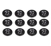 Paquete de 12 botones negros para coser de 18 mm para tirantes, pantalones y camisas de 28 L