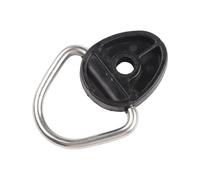 Paquete de 12 bucles de amarre para kayak D para anillos, accesorios de barco de nailon resistente con acero inoxidable, herrajes ovalados y cuadrados negros para canoa, balsa de pesca (pernos no
