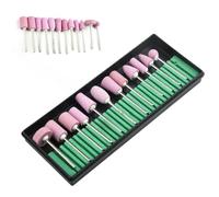 Paquete de 12 cabezales de molienda de cerámica para herramienta giratoria, juego de brocas abrasivas de vástago de 2,35 mm para pulido, grabado, recorte de uñas, compatible con mini amoladoras