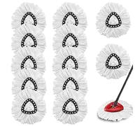 Paquete de 12 cabezales de repuesto para fregona giratoria, 100 % microfibra compatible con trapeador triangular giratorio, recambio de fregona giratoria de 360 grados para una fácil limpieza de la