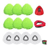 Paquete de 12 cabezales de repuesto para fregona O-Ceda de repuesto EasyWrin Spin Mop Cabezales, recambios de fregona giratoria de microfibra, cabezal de fregona de limpieza para sala de estar y baño