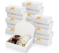 Paquete de 12 cajas de regalo con tapas, caja de propuesta de padrinos de boda de 12 x 9.8 x 3.1 pulgadas, caja de regalo de lujo con cinta para dama de honor, graduación, Navidad, boda, cumpleaños