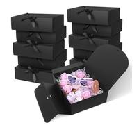 Paquete de 12 cajas de regalo con tapas, caja de propuesta de padrinos de boda de 12 x 9.8 x 3.1 pulgadas, caja de regalo de lujo con cinta para dama de honor, graduación, Navidad, boda, cumpleaños