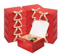 Paquete de 12 cajas de regalo con tapas, cajas de regalo con tapas a granel, caja de propuesta de dama de honor con cinta, cajas de regalo para bodas, Navidad, día de San Valentín, cumpleaños, baby