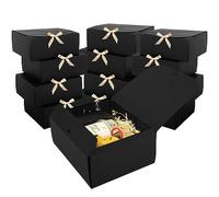 Paquete de 12 cajas de regalo con tapas, cajas de regalo con tapas a granel, caja de propuesta de dama de honor con cinta, cajas de regalo para bodas, Navidad, día de San Valentín, cumpleaños, baby