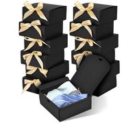 Paquete de 12 cajas de regalo pequeñas con tapas para regalos, cajas de regalo cuadradas de 4.5 x 4.5 x 2 pulgadas con cintas, cajas de regalo de fiesta para empaquetar recuerdos de boda, regalos,