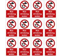 Paquete de 12 carteles de vinilo autoadhesivos, 60 mm x 90 mm, no agua potable