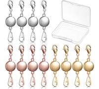 Paquete de 12 cierres magnéticos de joyería, cierres redondos de bloqueo seguro para collares y pulseras, oro, plata y oro rosa