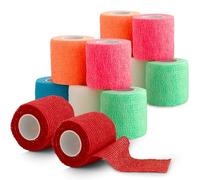 Paquete de 12, Cinta Cohesiva Autoadhesiva-2 x 5'' yardas, Rollos vendas autoadhesivas y envoltura veterinario,envolturas deportivas para tobillo,muñeca,esguinces rodilla e hinchazón del codo