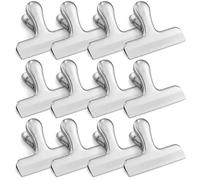 Paquete de 12 clips Bulldog, clips de carpeta de 3 pulgadas de ancho, clips de metal de acero inoxidable plateado para organizar archivos, fotos, bolsos, papeles, abrazaderas de clips, clips Bulldog