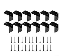 Paquete de 12 clips de viga para pérgola con tornillos para soporte resistente utilizado en marcos de madera al aire libre, pérgolas y conjuntos de valla (2.95 x 3.7 pulgadas)