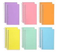 Paquete de 12 cuadernos pequeños en espiral de 7,5 x 12,5 cm, 80 hojas por bloc de notas, papel rayado universitario para suministros de oficina, notas de aula, estudiantes, profesores, enfermeras (6