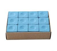 Paquete de 12 cubos de tiza de billar azules para billar y billar para tacos, suministros a granel para mejorar el agarre de la punta y reducir los errores en juegos de mesa con diseño de fórmula