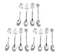 Paquete de 12 cucharas de café de Navidad adecuadas para uso diario familiar, cuchara portátil para cocina, hogar, cama, almacenamiento de gancho