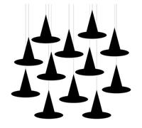 Paquete de 12 decoraciones colgantes de Halloween, recortes de papel clásicos, decoración de techo para interiores y exteriores, decoración de fiesta, papel resistente, adorno colgante de Halloween