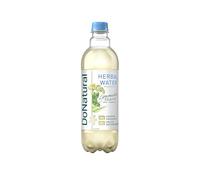 Paquete de 12 DoNatural Agua Herbal - Hierba de limón con menta y hinojo, 500 ml - Bebida funcional baja en calorías con magnesio y manganeso, refresco natural vegano