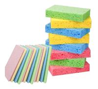 Paquete de 12 esponjas emergentes ecológicas, esponja de cocina biodegradable, celulosa natural, esponja ecológica para lavar platos, hogar, utensilios de cocina, baño (4 colores vibrantes)