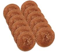 Paquete de 12 estropajos con revestimiento de cobre, almohadilla de limpieza de cocina, almohadilla de limpieza con revestimiento de cobre, bola de limpieza