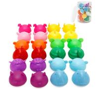 Paquete de 12 estuches para lentes de contacto de colores, estuche para lentes de contacto de animales bonitos, estuche para lentes de contacto a granel, sin fugas, a prueba de polvo, organizador de e