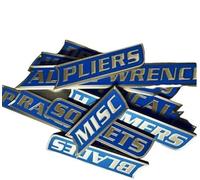 Paquete de 12 etiquetas magnéticas para caja de herramientas, etiquetas impresas en 3D, etiquetas reutilizables, accesorios de organización de caja de herramientas general, para cajas de herramientas