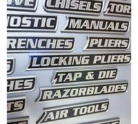 Paquete de 12 etiquetas magnéticas para caja de herramientas, etiquetas impresas en 3D, etiquetas reutilizables, accesorios de organización de caja de herramientas general, para cajas de herramientas