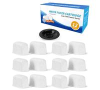 Paquete de 12 filtros de agua para Breville Barista Touch y otros modelos, tecnología de resina de intercambio iónico, compatible con BES920XL BES980XL BES900XL BES860XL, color blanco