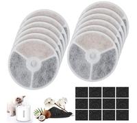 Paquete de 12 filtros de fuente de agua 3.0 para mascotas y gatos, aptos para Petkit Eversweet Solo/Solo Se/Solo 2/Eversweet 2S/3/3 Pro, incluye 12 filtros de repuesto y 12 filtros de bomba de espuma