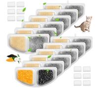Paquete de 12 filtros de fuente de agua para gatos Oneisall HM-02 (modelo) ultra silenciosos 2.5 L para fuente de agua para gatos, contiene 12 filtros para fuente de agua y 12 esponjas para bomba