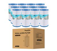 Paquete de 12 filtros de repuesto Poolzilla para tipo A o C compatibles con filtros de piscina Intex 29000E59900E Easy Set Summer Escapes