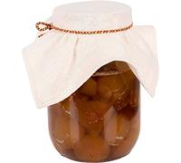 Paquete de 12 fundas de tela para tarros Kombucha con cuerda; tapas reutilizables de muselina y lino y algodón sin blanquear con bandas de goma