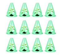 Paquete de 12 fundas protectoras transparentes para plantas heladas, campanas de plástico reutilizables para protección de jardín contra el viento heladas y las inclemencias del tiempo, verde, 20 x 20