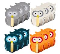 Paquete de 12 ganchos de pared autoadhesivos en forma de búho, ganchillo colorido para decoración de interiores, práctica organización del hogar, fácil de instalar