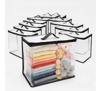 Paquete de 12 juguetes de PVC, bolsa transparente impermeable, almacenamiento de rompecabezas, grande con cremallera de asa, bolsa transparente para juguetes de baño, bloques de construcción de
