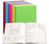 Paquete de 12 libros de escritura de cuentos para niños, diarios creativos de escritura a mano de 5.5 x 8.3 pulgadas para la escuela primaria, arte de cómics y suministros de manualidades, involucra a