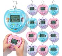 Paquete de 12 llaveros virtuales para mascotas, juguetes electrónicos digitales para mascotas, mini juguete de mano retro con colores macaron para recuerdos de fiesta, bolsas de regalo, premios de