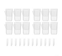 Paquete de 12 macetas cuadradas de autorriego, macetas transparentes de doble capa con separación seca y húmeda, depósito lateral de recarga para suculentas, violetas africanas, Hoyas, incluye 12