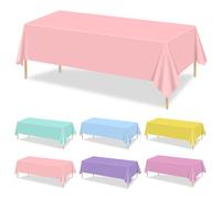 Paquete de 12 manteles pastel, 220x130cm helado, manteles rectangulares coloridos, decoraciones de colores pastel rainbow mix para cumpleaños, fiesta arcoíris, fiesta temática de helados, baby shower