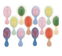Paquete de 12 mini cepillos de pelo a granel, cepillo de pelo húmedo para viajes, mini cepillo para la mayoría de tipos de cabello, cepillos de viaje, regalos de dama de honor