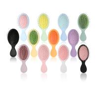 Paquete de 12 mini cepillos de pelo húmedo para desenredar la mayoría de los tipos de cabello con nudos fáciles sin desgarros ni roturas, 12 colores