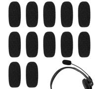 Paquete de 12 mini parabrisas de espuma para micrófono de auriculares, funda de micrófono de alta densidad, tamaño mini, fundas de micrófono de espuma para protección, micrófonos Lavalier, reducción
