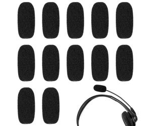 Paquete de 12 mini parabrisas de espuma para micrófono de auriculares, funda de micrófono de alta densidad, tamaño mini, fundas de micrófono de espuma para protección, micrófonos Lavalier, reducción