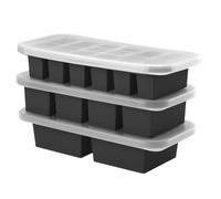 Paquete de 12 moldes flexibles de silicona con forma fría que incluyen cubiertas protectoras y bordes reforzados para una cocina ordenada y conservación organizada de rudimentos de cocina, bandeja de